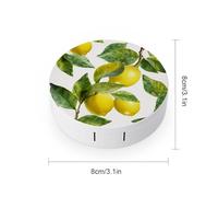 BVKWNTSA Portable Round Lemon Branch Leaves Printed Contact Lens Case is Stylish and Compact, Easy to Carry and Protects Lenses.