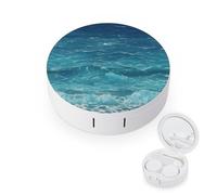 BVKWNTSA Portable Round The Deep Ocean Printed Contact Lens Case is Stylish and Compact, Easy to Carry and Protects Lenses.
