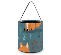 BVKWNTSA Reusable Large Capacity Cartoon Fox Pattern Printed Halloween Hand-held Candy Bag Holiday Party Gift Storage Bag