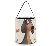 BVKWNTSA Reusable Large Capacity I Love My Dog Dachshunds Printed Halloween Hand-held Candy Bag Holiday Party Gift Storage Bag