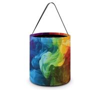 BVKWNTSA Reusable Large Capacity Rainbow Smoke Printed Halloween Hand-held Candy Bag Holiday Party Gift Storage Bag