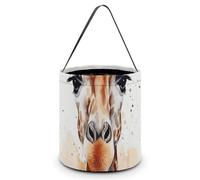 BVKWNTSA Reusable Large Capacity Stylish Animal Watercolor Giraffe Printed Halloween Hand-held Candy Bag Holiday Party Gift Storage Bag