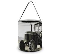 BVKWNTSA Reusable Large Capacity Tractor Agriculture Tranquil Printed Halloween Hand-held Candy Bag Holiday Party Gift Storage Bag