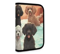 BVKWNTSA Set Tool Pouches, Poodles Dogs Printed Big Capacity Storage Pouch, Art Supply Storage Box, Durable Tool Zipper Pouches