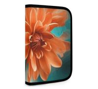 BVKWNTSA Set Tool Pouches, Teal and Orange Flower Printed Big Capacity Storage Pouch, Art Supply Storage Box, Durable Tool Zipper Pouches