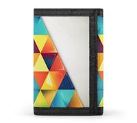 BVKWNTSA Stylish and Durable Colorful Triangle Printed Tri-fold Wallet, Multi-Card Slots, Large Capacity and Portable