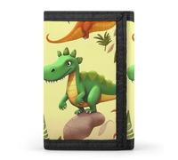 BVKWNTSA Stylish and Durable Cute Cartoon Dinosaurs Printed Tri-fold Wallet, Multi-Card Slots, Large Capacity and Portable