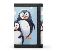 BVKWNTSA Stylish and Durable Cute Penguins Printed Tri-fold Wallet, Multi-Card Slots, Large Capacity and Portable