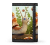 BVKWNTSA Stylish and Durable Cute Snail Printed Tri-fold Wallet, Multi-Card Slots, Large Capacity and Portable
