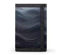 BVKWNTSA Stylish and Durable Deep Black Waves Printed Tri-fold Wallet, Multi-Card Slots, Large Capacity and Portable