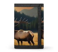 BVKWNTSA Stylish and Durable Elk in The Meadow Printed Tri-fold Wallet, Multi-Card Slots, Large Capacity and Portable