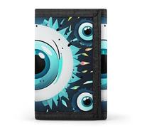 BVKWNTSA Stylish and Durable Evil Eyes Printed Tri-fold Wallet, Multi-Card Slots, Large Capacity and Portable
