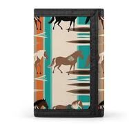 BVKWNTSA Stylish and Durable Horse Stripes Pattern Printed Tri-fold Wallet, Multi-Card Slots, Large Capacity and Portable