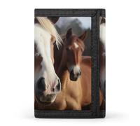 BVKWNTSA Stylish and Durable Horses Animals Printed Tri-fold Wallet, Multi-Card Slots, Large Capacity and Portable