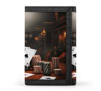 BVKWNTSA Stylish and Durable Poker Tournament Printed Tri-fold Wallet, Multi-Card Slots, Large Capacity and Portable