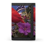 BVKWNTSA Stylish and Durable Purple Morning Glory Printed Tri-fold Wallet, Multi-Card Slots, Large Capacity and Portable