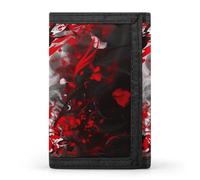 BVKWNTSA Stylish and Durable Red Black White Abstract Printed Tri-fold Wallet, Multi-Card Slots, Large Capacity and Portable