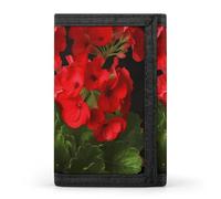 BVKWNTSA Stylish and Durable Red Geraniums1 Printed Tri-fold Wallet, Multi-Card Slots, Large Capacity and Portable