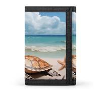 BVKWNTSA Stylish and Durable Sea Turtle Starfish1 Printed Tri-fold Wallet, Multi-Card Slots, Large Capacity and Portable