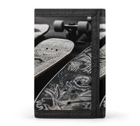 BVKWNTSA Stylish and Durable Skate Boards Printed Tri-fold Wallet, Multi-Card Slots, Large Capacity and Portable
