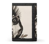 BVKWNTSA Stylish and Durable Skunk Printed Tri-fold Wallet, Multi-Card Slots, Large Capacity and Portable