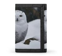 BVKWNTSA Stylish and Durable Snow Owl Printed Tri-fold Wallet, Multi-Card Slots, Large Capacity and Portable