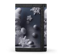 BVKWNTSA Stylish and Durable Snowman Stars and Snowflakes Printed Tri-fold Wallet, Multi-Card Slots, Large Capacity and Portable