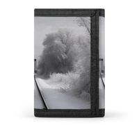 BVKWNTSA Stylish and Durable Snowy Train Tracks Printed Tri-fold Wallet, Multi-Card Slots, Large Capacity and Portable