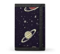 BVKWNTSA Stylish and Durable Space Planet Pattern Printed Tri-fold Wallet, Multi-Card Slots, Large Capacity and Portable