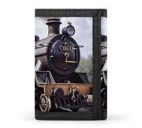 BVKWNTSA Stylish and Durable Steam Locomotive Train2 Printed Tri-fold Wallet, Multi-Card Slots, Large Capacity and Portable