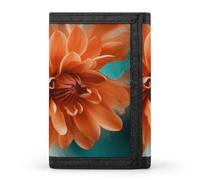 BVKWNTSA Stylish and Durable Teal and Orange Flower Printed Tri-fold Wallet, Multi-Card Slots, Large Capacity and Portable