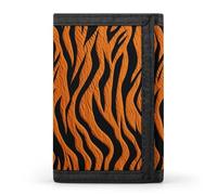 BVKWNTSA Stylish and Durable Tiger Stripes Orange Printed Tri-fold Wallet, Multi-Card Slots, Large Capacity and Portable