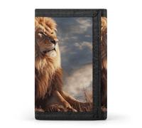BVKWNTSA Stylish and Durable Two Lions Printed Tri-fold Wallet, Multi-Card Slots, Large Capacity and Portable