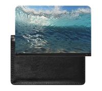 BVKWNTSA Stylish and Practical Blue Ocean Sea Wavy Seascape Printed Passport Protector is Your Perfect Travel Companion, Fully Protecting Your Passport Safety.