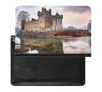 BVKWNTSA Stylish and Practical Castle Near Lake Stones Printed Passport Protector is Your Perfect Travel Companion, Fully Protecting Your Passport Safety.