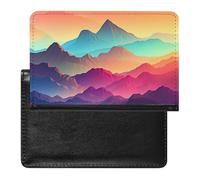 BVKWNTSA Stylish and Practical Color Mountain Gradient Printed Passport Protector is Your Perfect Travel Companion, Fully Protecting Your Passport Safety.