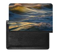 BVKWNTSA Stylish and Practical Dawn Ocean Waves Printed Passport Protector is Your Perfect Travel Companion, Fully Protecting Your Passport Safety.