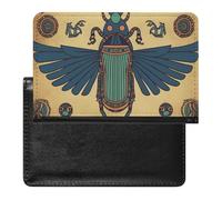 BVKWNTSA Stylish and Practical Egyptian Scarab Printed Passport Protector is Your Perfect Travel Companion, Fully Protecting Your Passport Safety.