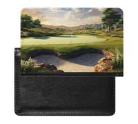 BVKWNTSA Stylish and Practical Golf Course Printed Passport Protector is Your Perfect Travel Companion, Fully Protecting Your Passport Safety.