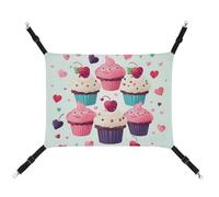 BVKWNTSA Suitable for All Seasons! Canvas Cupcake Candy Hearts Sweet Printed Pet Hammock, Hanging Cat And Dog Bed, Breathable And Comfortable Essential