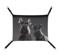 BVKWNTSA Suitable for All Seasons! Canvas Cute Schnauzer Dog Printed Pet Hammock, Hanging Cat And Dog Bed, Breathable And Comfortable Essential