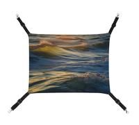 BVKWNTSA Suitable for All Seasons! Canvas Dawn Ocean Waves Printed Pet Hammock, Hanging Cat And Dog Bed, Breathable And Comfortable Essential