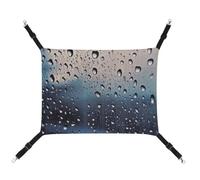 BVKWNTSA Suitable for All Seasons! Canvas Rain Drops on Glass Printed Pet Hammock, Hanging Cat And Dog Bed, Breathable And Comfortable Essential