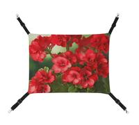 BVKWNTSA Suitable for All Seasons! Canvas Red Geraniums Printed Pet Hammock, Hanging Cat And Dog Bed, Breathable And Comfortable Essential