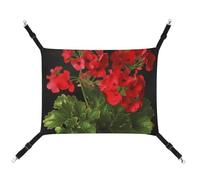 BVKWNTSA Suitable for All Seasons! Canvas Red Geraniums1 Printed Pet Hammock, Hanging Cat And Dog Bed, Breathable And Comfortable Essential