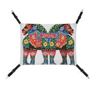 BVKWNTSA Suitable for All Seasons! Canvas Runner Swedish Dala Horse Folk Printed Pet Hammock, Hanging Cat And Dog Bed, Breathable And Comfortable Essential
