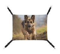 BVKWNTSA Suitable for All Seasons! Canvas Running German Shepherd Dog Printed Pet Hammock, Hanging Cat And Dog Bed, Breathable And Comfortable Essential