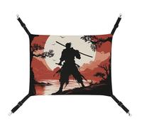 BVKWNTSA Suitable for All Seasons! Canvas Samurai Printed Pet Hammock, Hanging Cat And Dog Bed, Breathable And Comfortable Essential