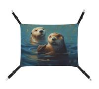 BVKWNTSA Suitable for All Seasons! Canvas Sea Otters Painting Printed Pet Hammock, Hanging Cat And Dog Bed, Breathable And Comfortable Essential