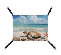BVKWNTSA Suitable for All Seasons! Canvas Sea Turtle Starfish1 Printed Pet Hammock, Hanging Cat And Dog Bed, Breathable And Comfortable Essential